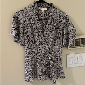 Monteau Black and White Patterned Blouse